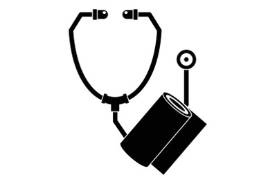 Stethoscope, bandage icon, simple style