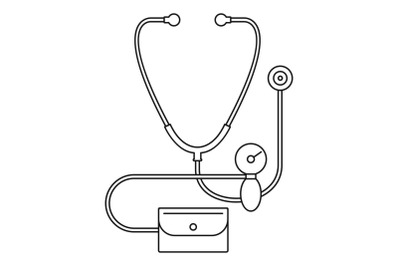 Stethoscope blood presure icon, outline style