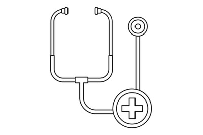Stethoscope icon, outline style