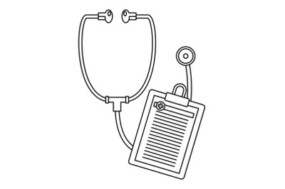 Stethoscope, medical icon, outline style