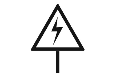 Electric shock sign icon, simple style