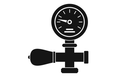 Welding gas pressure monitor icon, simple style