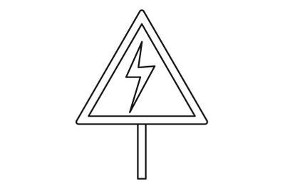 Electric shock sign icon, outline style