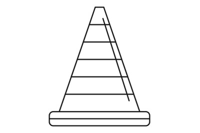 Road cone icon, outline style