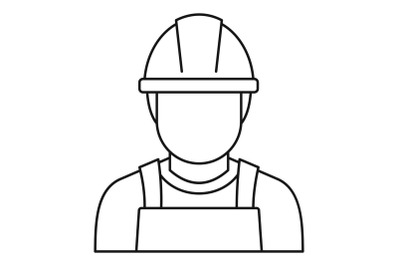 Welding man icon, outline style