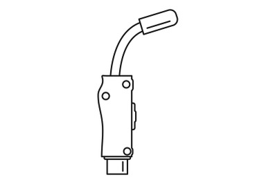 Welding head icon, outline style