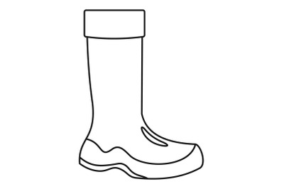 Rubber boots icon, outline style