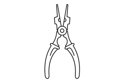 Cable cut tool icon, outline style