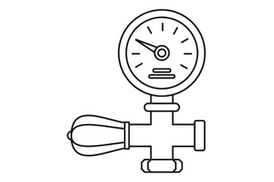 Welding gas pressure monitor icon, outline style