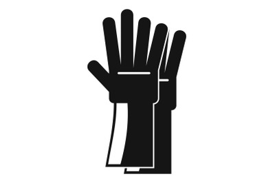 Rubber gloves icon, simple style