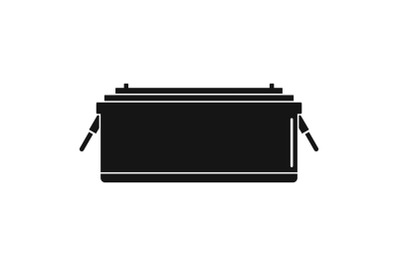 24 volt car battery icon, simple style