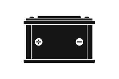 Car battery icon, simple style