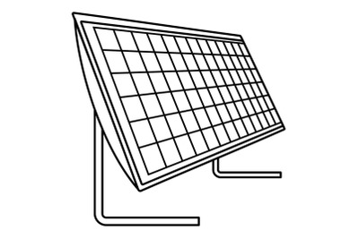 Battery solar panel icon, outline style