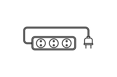 Extension cord icon, outline style