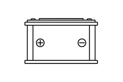 Car battery icon, outline style