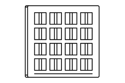 Solar battery cell icon, outline style