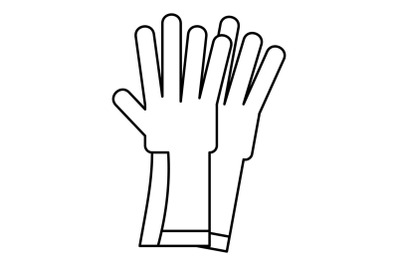 Rubber gloves icon, outline style