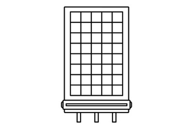 Solar battery icon, outline style