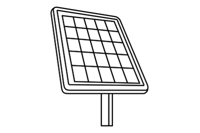 Solar panel icon, outline style