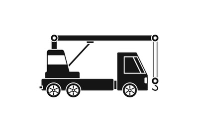 Truck crane icon, simple style