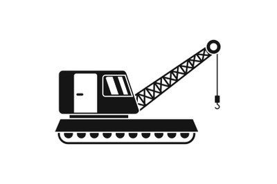 Excavator crane icon, simple style