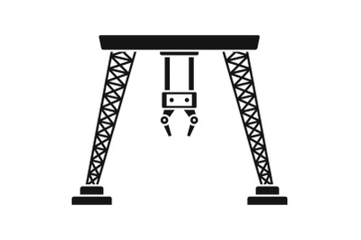 Port hand crane icon, simple style