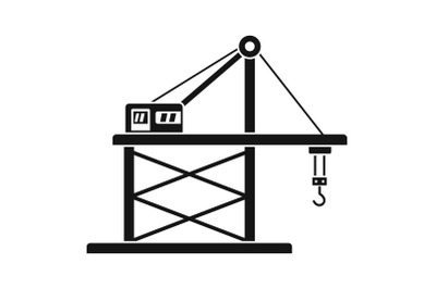 Port crane icon, simple style