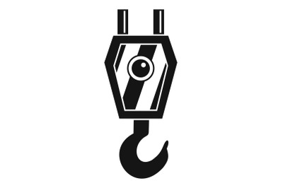 Crane hook icon, simple style