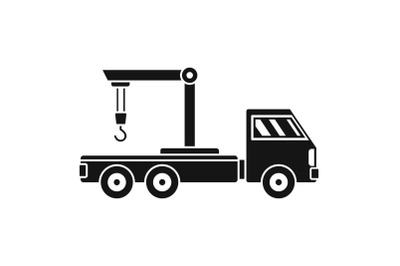 Crane truck icon, simple style