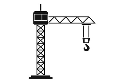 Construction crane icon, simple style