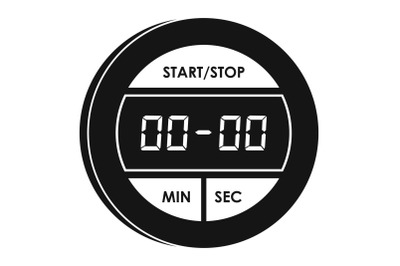 Digital stopwatch icon, simple style