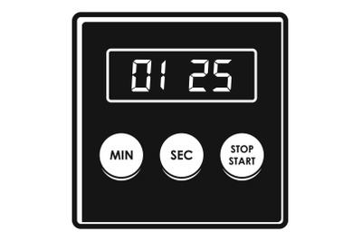Alarm clock icon, simple style