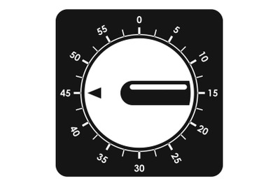 Timer clock icon, simple style
