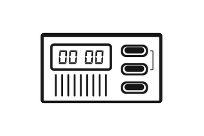 Retro digital clock icon, simple style