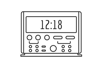 Digital clock icon, outline style