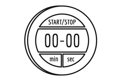 Digital stopwatch icon, outline style