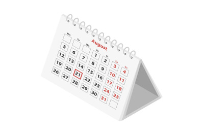 Calendar icon, isometric style
