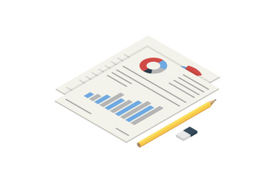 Diagram paper icon, isometric style