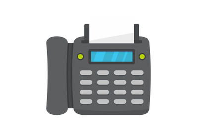 Office fax icon, flat style