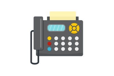 Fax machine icon, flat style