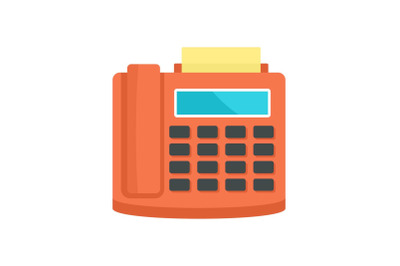 Fax telephone icon, flat style