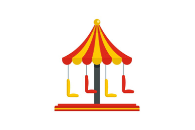 Circus carousel icon, flat style