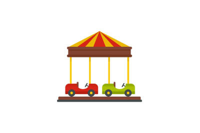 Car carousel icon, flat style