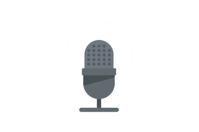 Studio microphone icon, flat style
