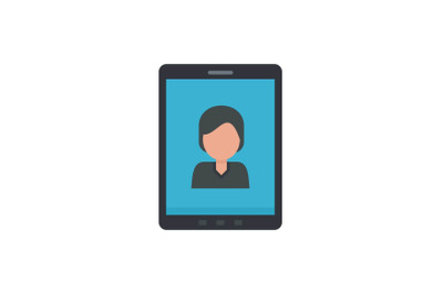 Device video call icon, flat style