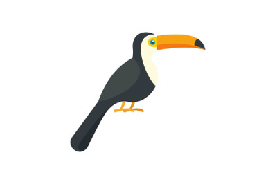 Toucan icon, flat style