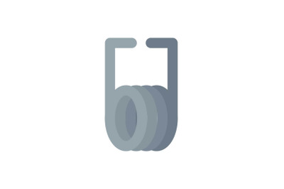 Short spring icon, flat style