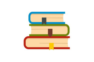 Set of book icon, flat style