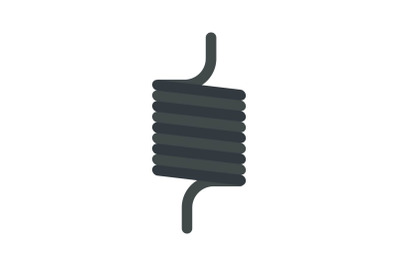 Elastic spring wire icon, flat style