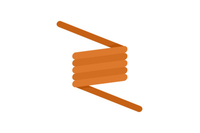 Flexible spring cable icon, flat style